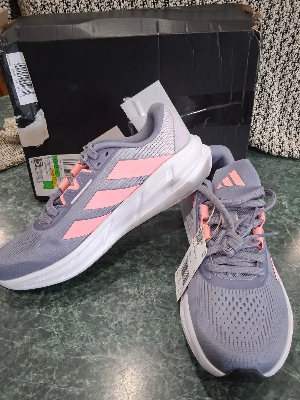 Adidas Questar 3 Cloudfoam Running Sneakers Violet Pink Women's Size 8 New
